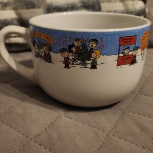 Peanuts Holiday Ceramic Mug - White with Blue Accent